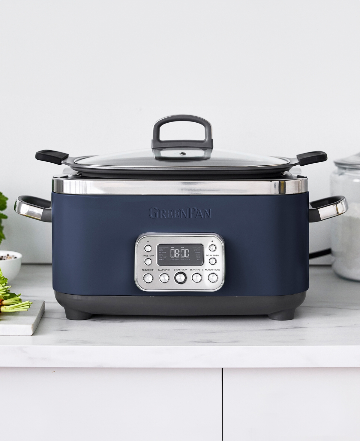 Greenpan Elite 6 Quart Ceramic Nonstick Slow Cooker In Blue
