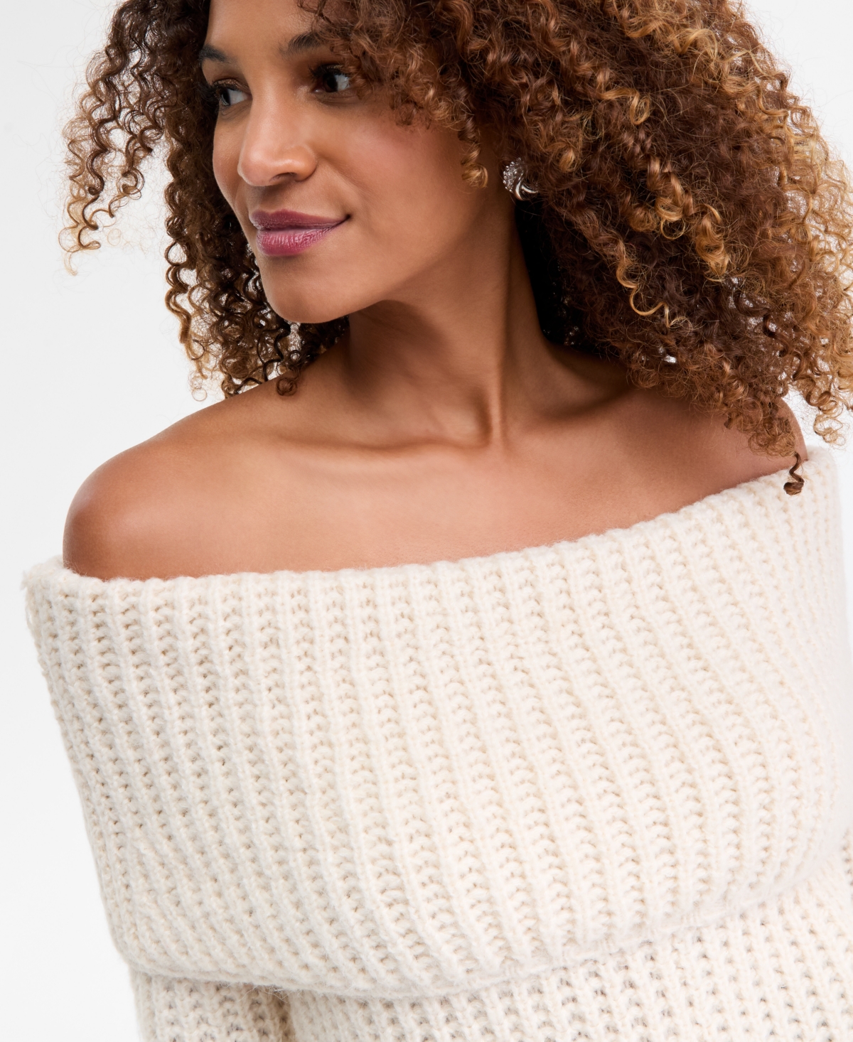 I.n.c. International Concepts Women's Lofty Off-The-Shoulder Sweater, Macy's Exclusive