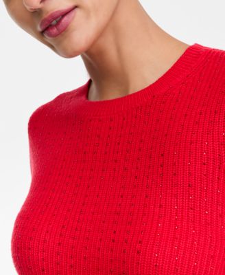 Women's Rhinestone Rib Sweater, Macy's Exclusive