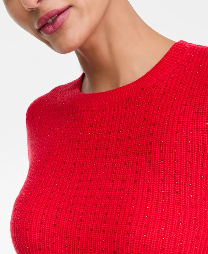 Women's Rhinestone Rib Sweater - thumbnail 3