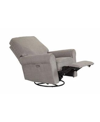 Savannah Fabric Power Glider and Recliner in Platinum Gray