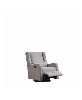 Elsa Fabric Manual Swivel Glider and Recliner in Gray