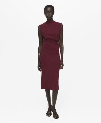 MANGO - Women's Ruched Fitted Dress