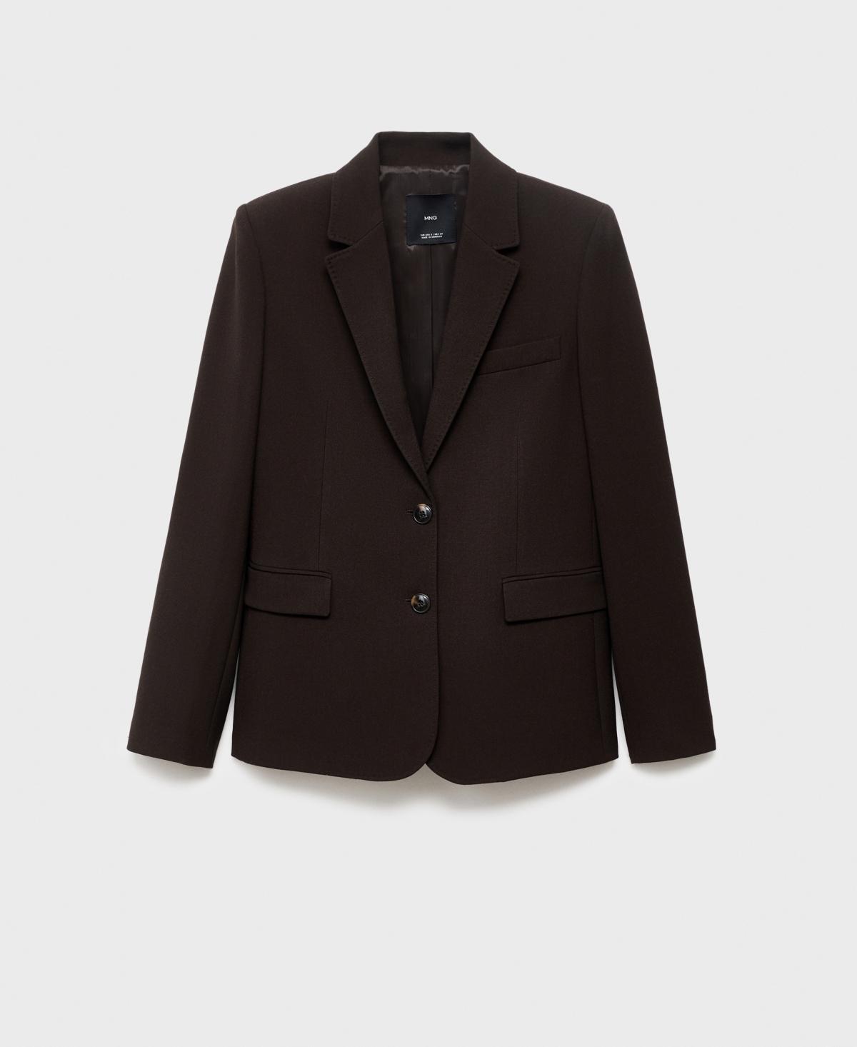 Mango Blazer Costume Droit Chocolat - Femme - 3xl -  In Black