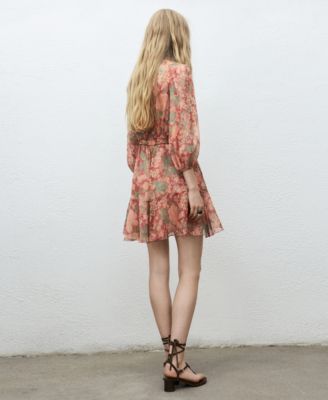Women's Floral Puff-Sleeve Dress