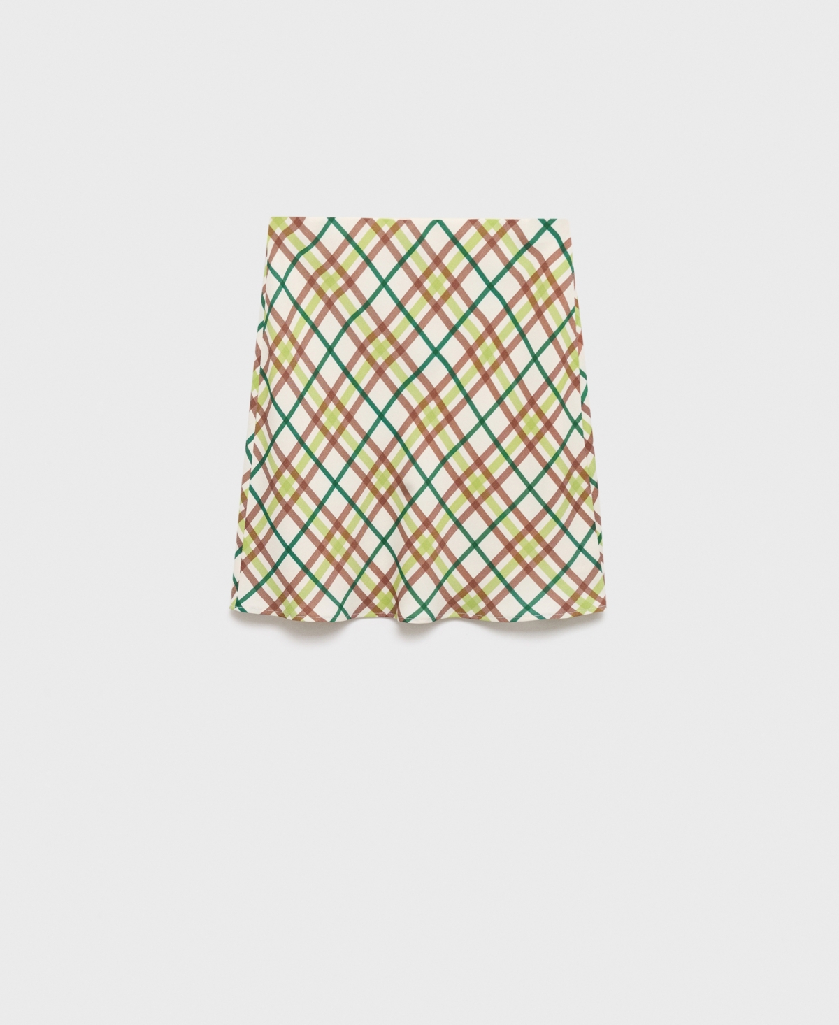 Mango Short Checkered Skirt In White