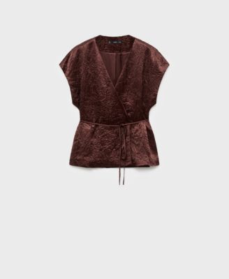 Women's Double-Breasted Crinkled-Effect Vest