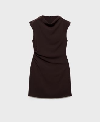 Women's Draped Collar Short Dress