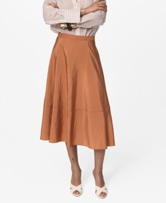MANGO - Women's Midi Satin Skirt