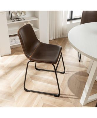 3-Pc Wood Varna Round Trestle Dining Table with 2 Chairs Dining Set