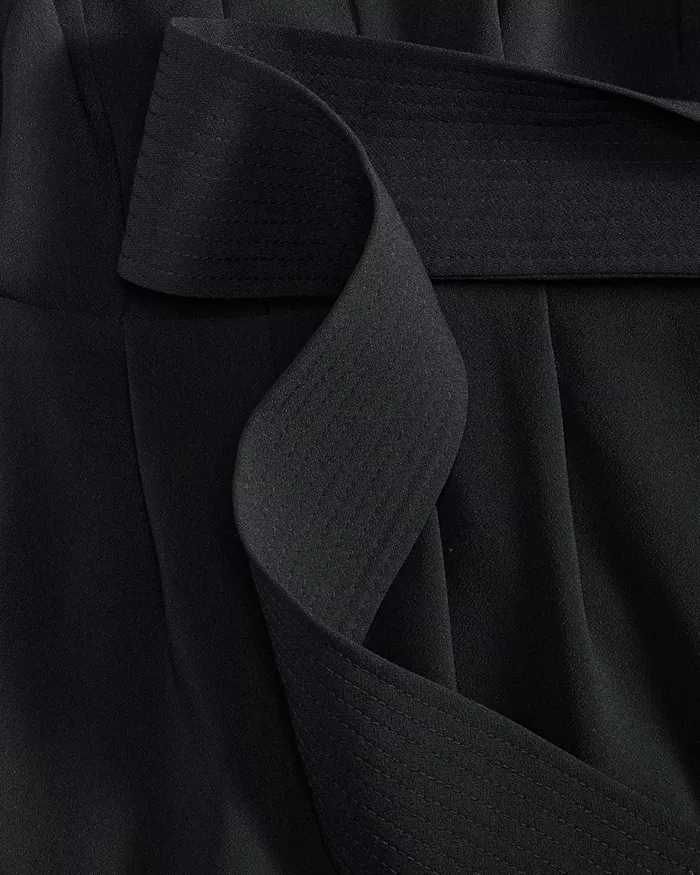 Women's Long-Sleeve Tie-Belt Jumpsuit - thumbnail 7