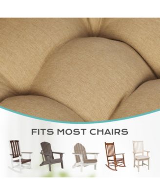 Tufted Rocking Chair Cushion, High Back Chair Cushion with Waterproof and Fade-Resistant, Set of 2