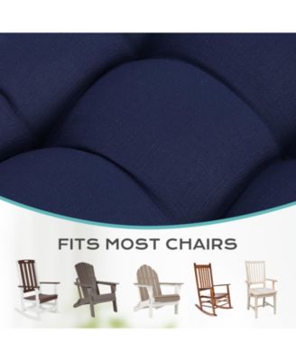 Tufted Rocking Chair Cushion, High Back Chair Cushion with Waterproof and Fade-Resistant, Set of 2