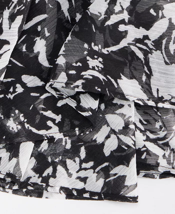 Women's Printed Ruffled Top - thumbnail 10