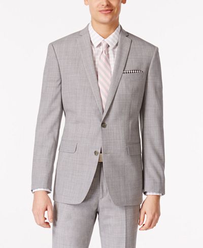Bar III Men's Light Gray Slim Fit Jacket, Created for Macy's - Suits ...