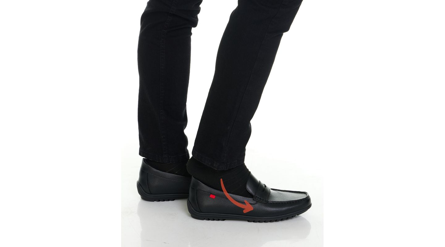 Мужские туфли Marc Joseph New York John Street Hands-Free Slip On Technology Penny, цвет: Чёрный кожаный, вариант 1 — фото 6