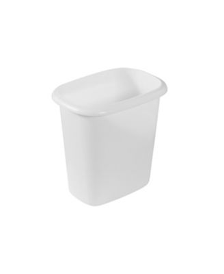6 Quart Bedroom, Bathroom, and Office Wastebasket Trash Can, White