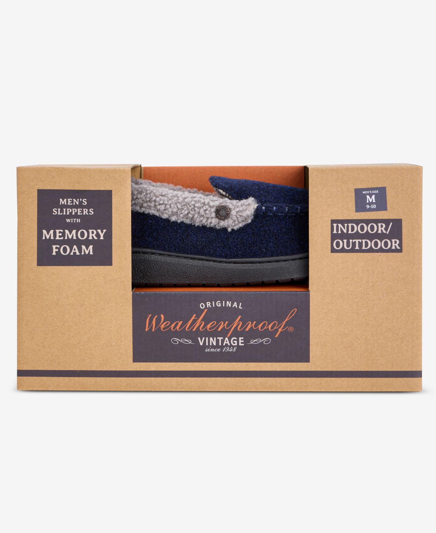 Мужские тапочки Weatherproof Venetian Contrast-Stitch Moccasin Slippers, цвет: Тёмно-синий — фото 5