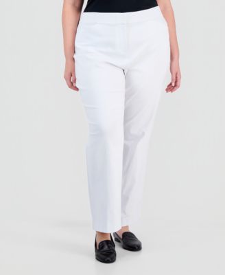 Plus Size Curvy-Fit Straight-Leg Pants, Exclusively at Macy's