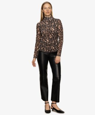 Women's Long Sleeve Mesh Mock Shirt