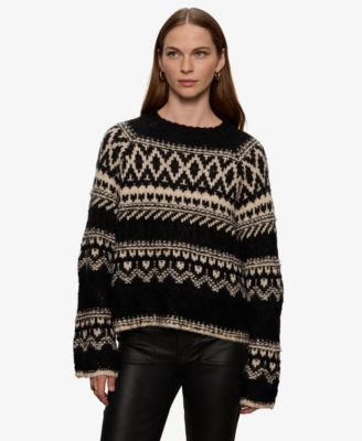 Women's Fair-Isle Crewneck Dropped-Shoulder Sweater