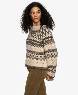 Women's Fair-Isle Crewneck Dropped-Shoulder Sweater