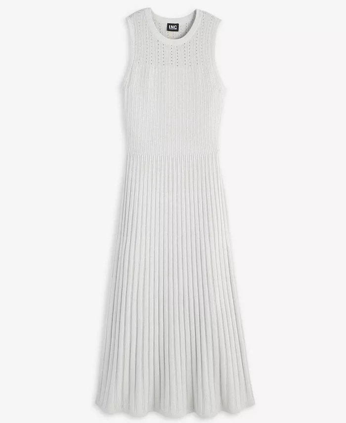 Women's Sleeveless Metallic Sweater Dress - thumbnail 10