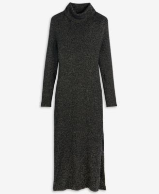 Women's Metallic Turtleneck Sweater Dress, Macy's Exclusive