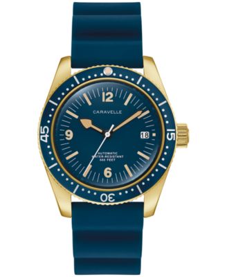 Men's Vintage Sport Sea Hunter Blue Rubber Watch, 39mm