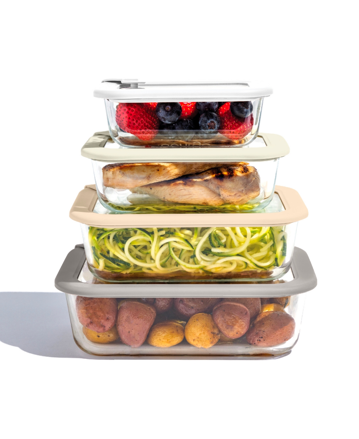 Bentgo Signature 8-pc. Glass Food Storage Set In White
