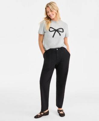 On 34th - Women's Solid Patch-Pocket Pants