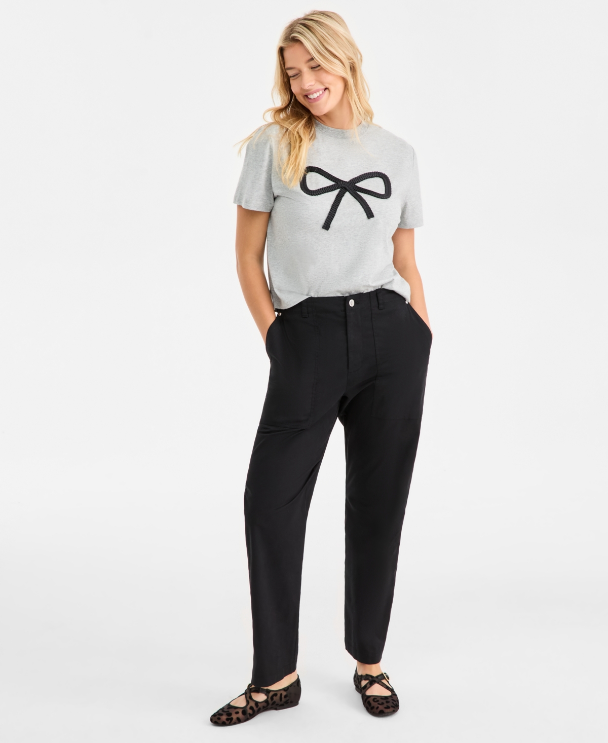 On 34th Women's Straight Leg Patch-Pocket Pants, Macy's Exclusive