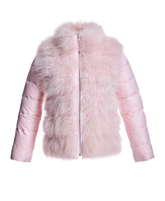 Women's Cashmere Goat Trimmed Puffer Jacket