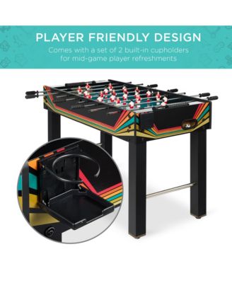 48in Competition Sized Foosball Table for Home, Game Room w/ 2 Balls, 2 Cup Holders