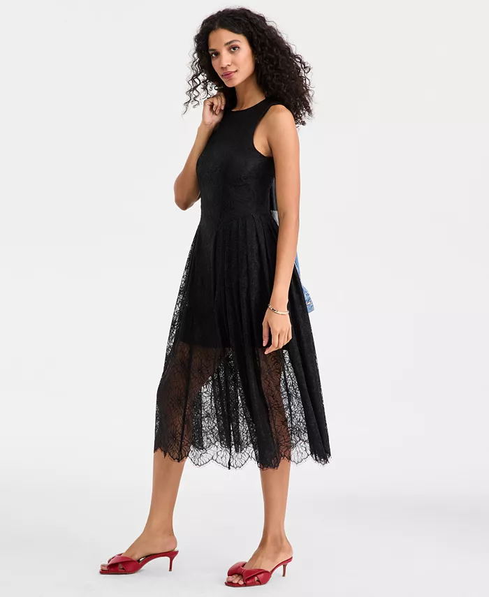 Women's Woven Lace Drop-Waist Midi Dress - thumbnail 2