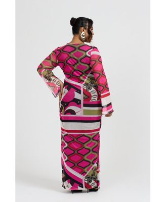 Women's Bold Abstract Print Maxi Dress