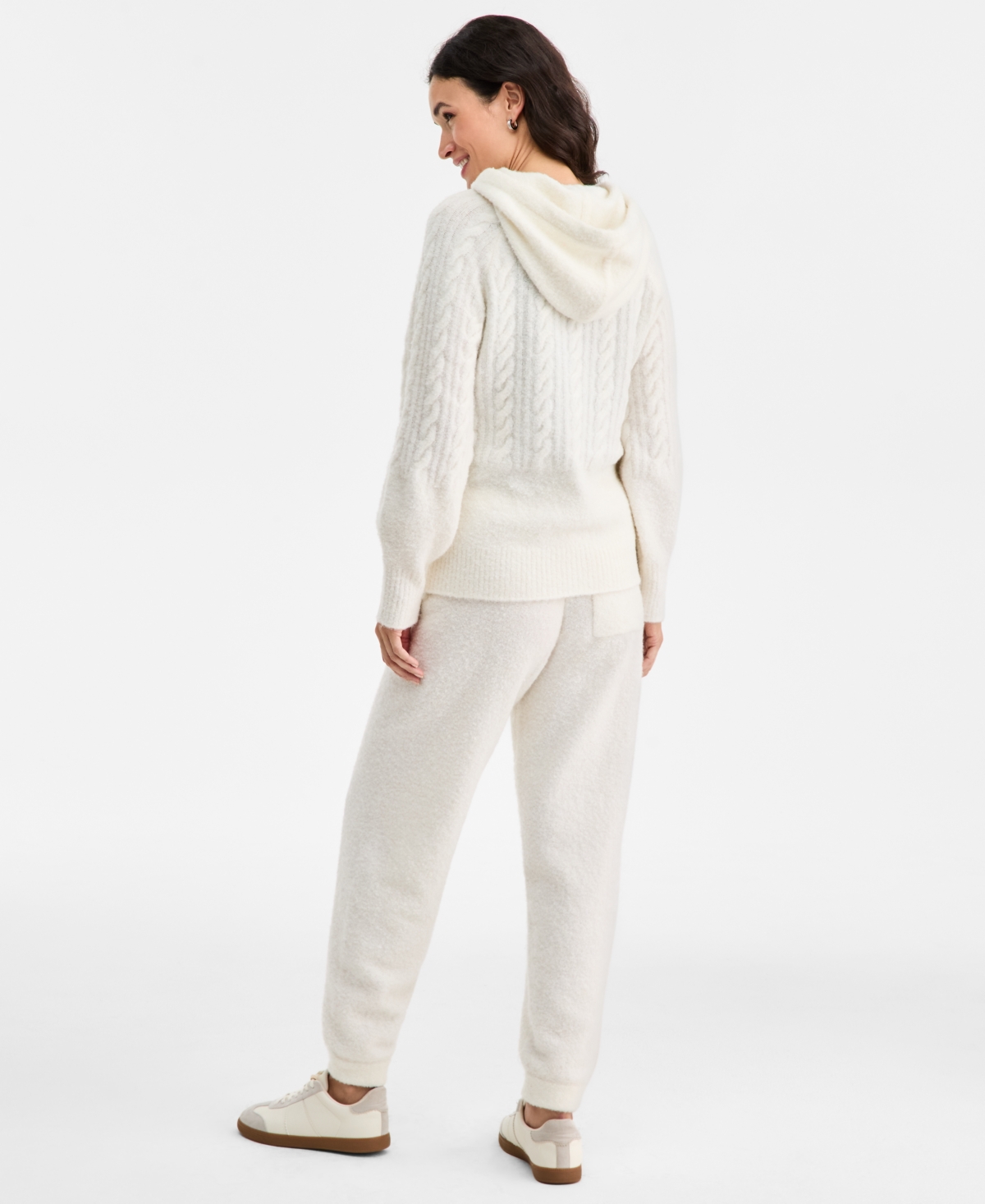 On 34th Women's Sweater Cozy Joggers, Macy's Exclusive In White