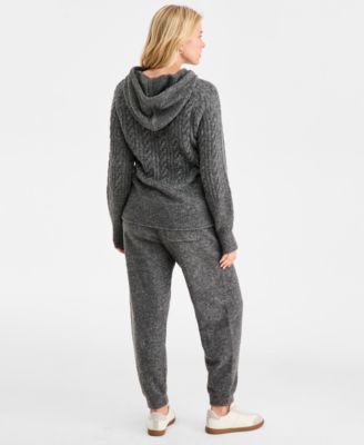 On 34th Womens Cozy Sweater Hoodie Joggers Macys Exclusive In Gray