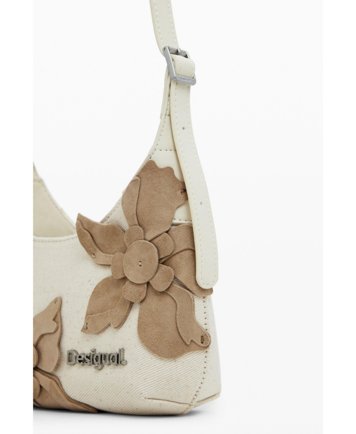 Desigual Women's Small Floral Applique Bag In Sand