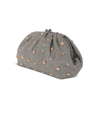 Woman's Margot Pleated Beaded Pouch Clutch