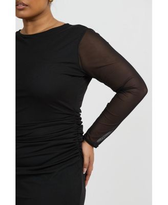 Women's Curve Long Sleeved Midaxi Dress
