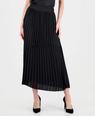 T Tahari - Women's Pull-On Pleated Mixed-Media Skirt