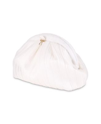 Woman's Vale Mini Pleated Pouch Clutch with Bow Charm