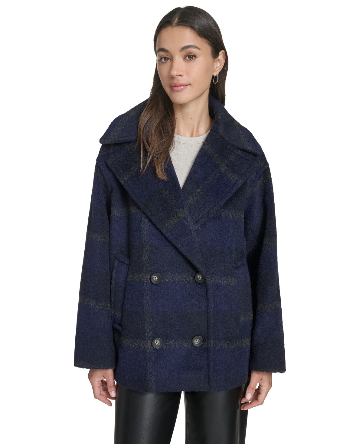 Levi's Women's Plaid Peacoat In Multi