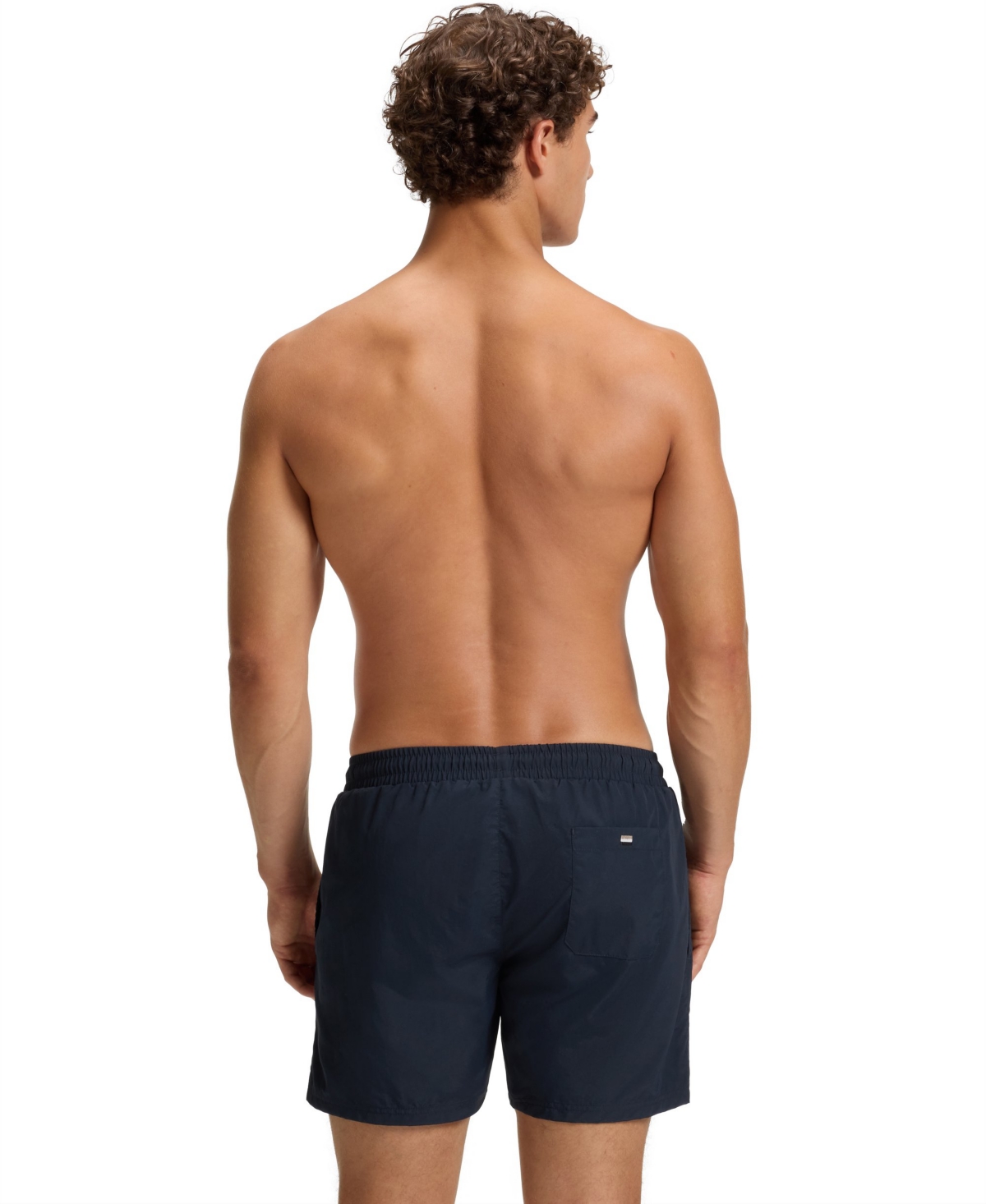Hugo Boss Boss By  Men's Foil-printed Logo Swim Shorts In Blue