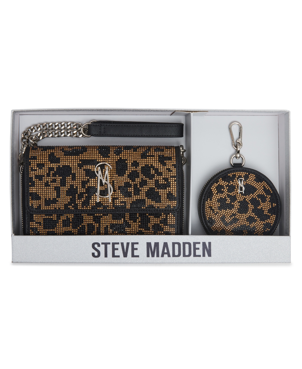 Steve Madden Boxed Embellished Carina Crossbody Wallet In Brown