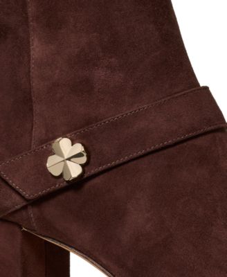 Women's Spade Flower Block Heel Ankle Booties