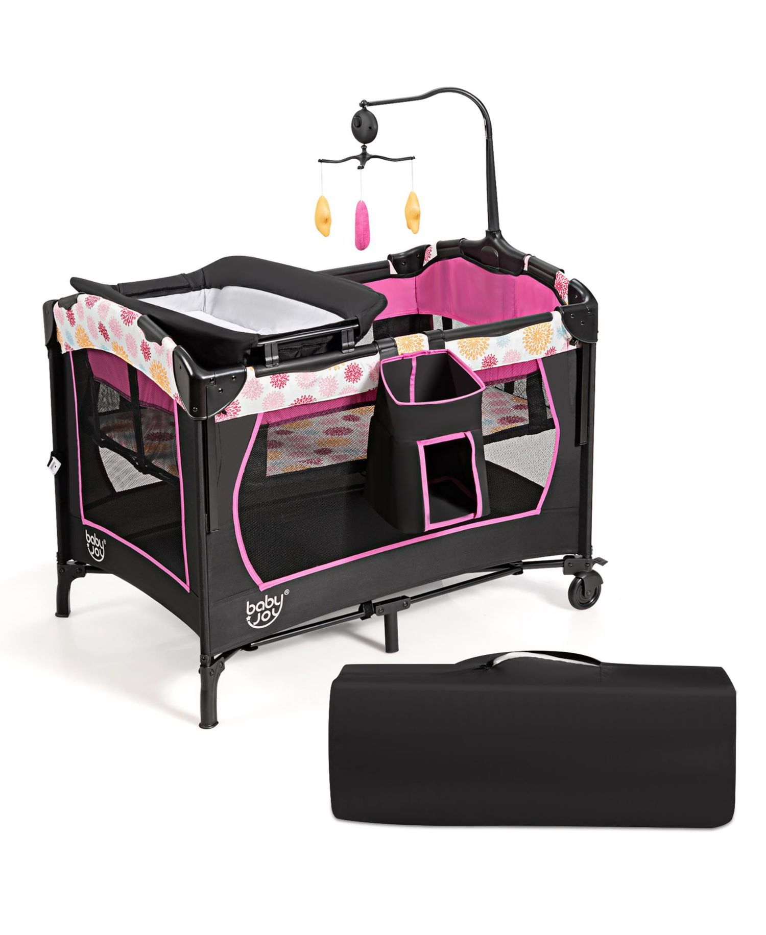Baby Bedside Sleeper Portable Bassinet 4-in-1 Rolling Bassinet
