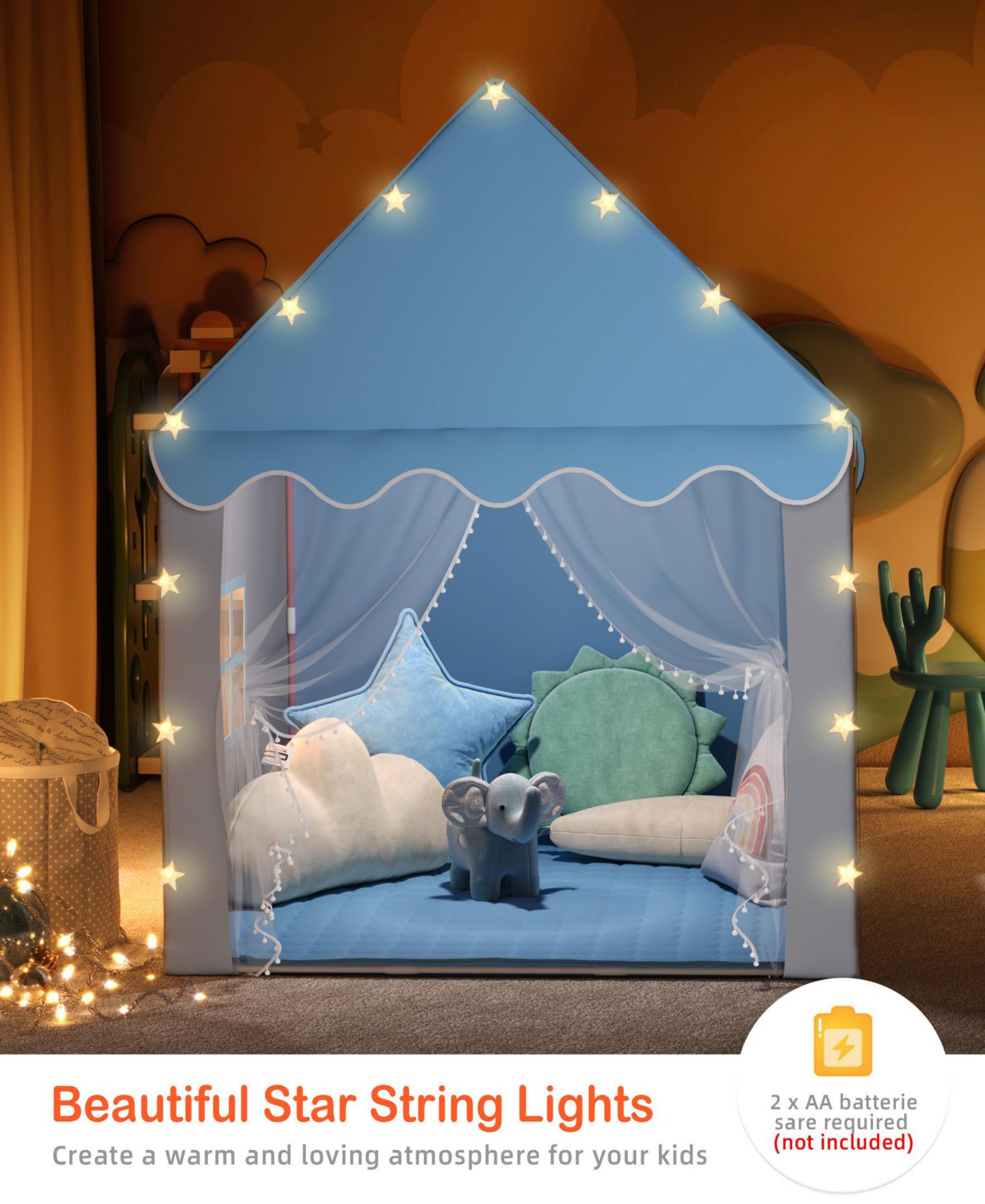 Детская игрушка SUGIFT Star Lights Playhouse Tent, Ages 3+, цвет: Синий — фото 6