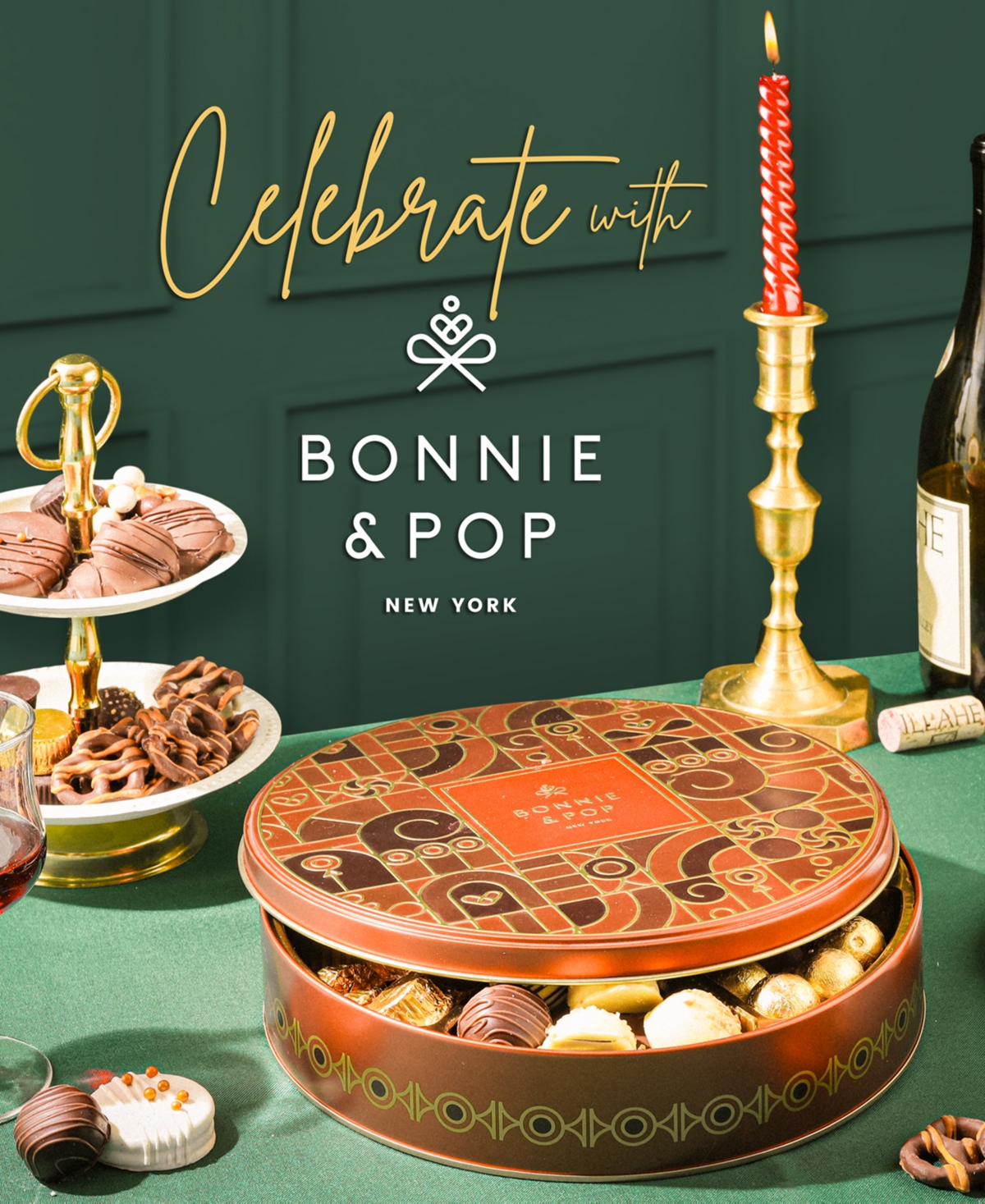 Bonnie & Pop Holiday Copper Gift Tin, 7 Sections In Transparent